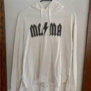 Mama AC/DC Inspired White Hoodie Size Large